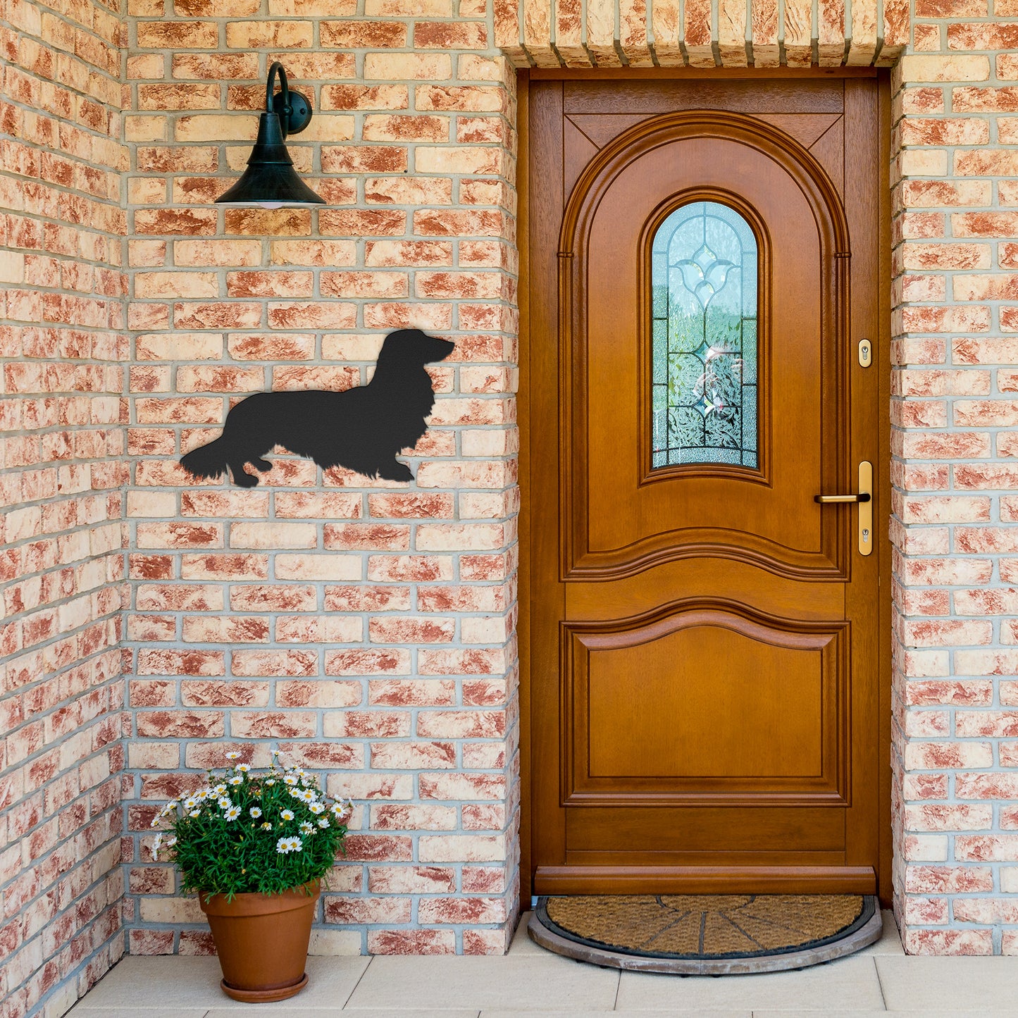 Elegant Long Hair Dachshund Steel Sign