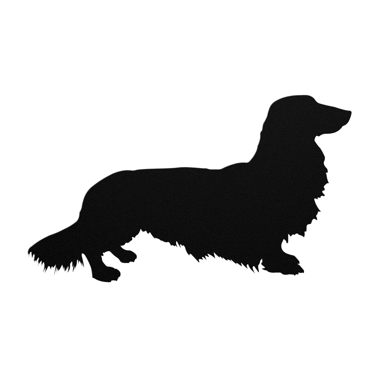 Elegant Long Hair Dachshund Steel Sign