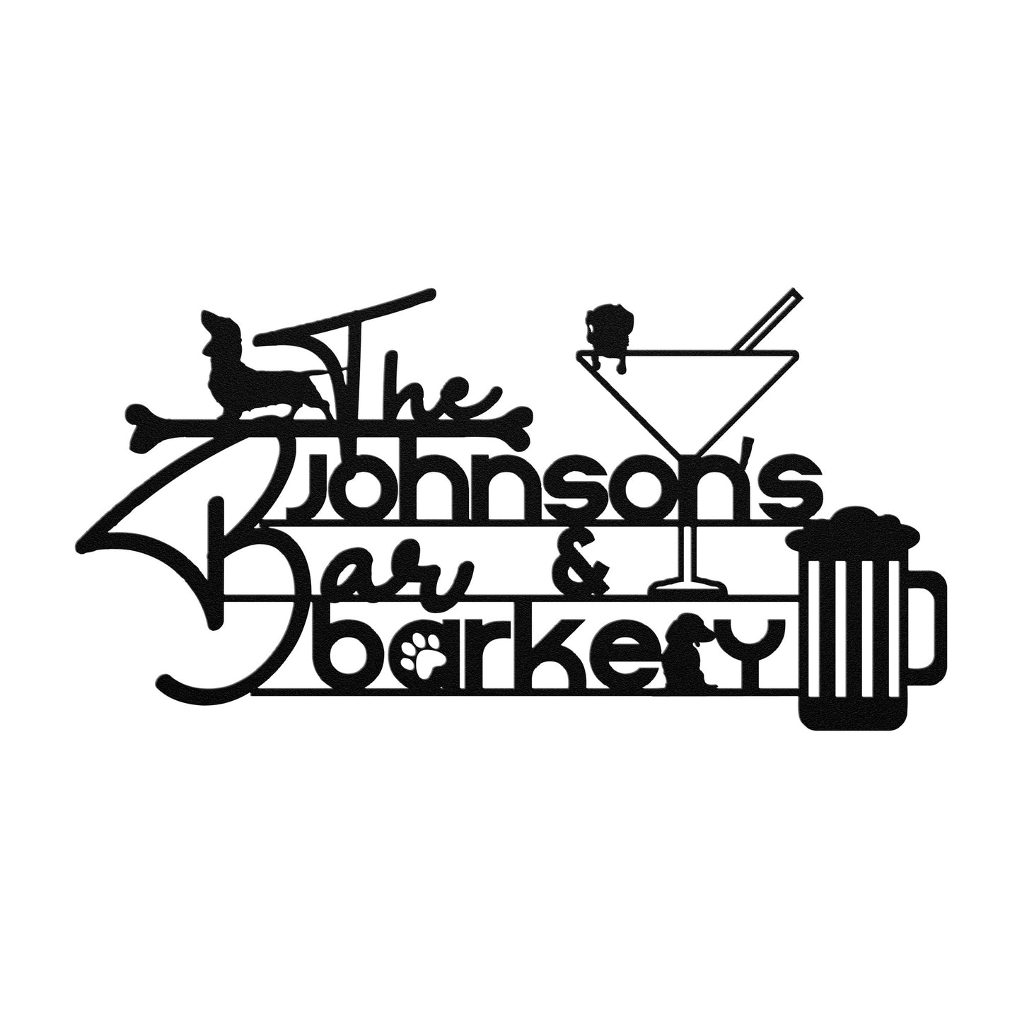 the bar and barkery - steel bar wall art