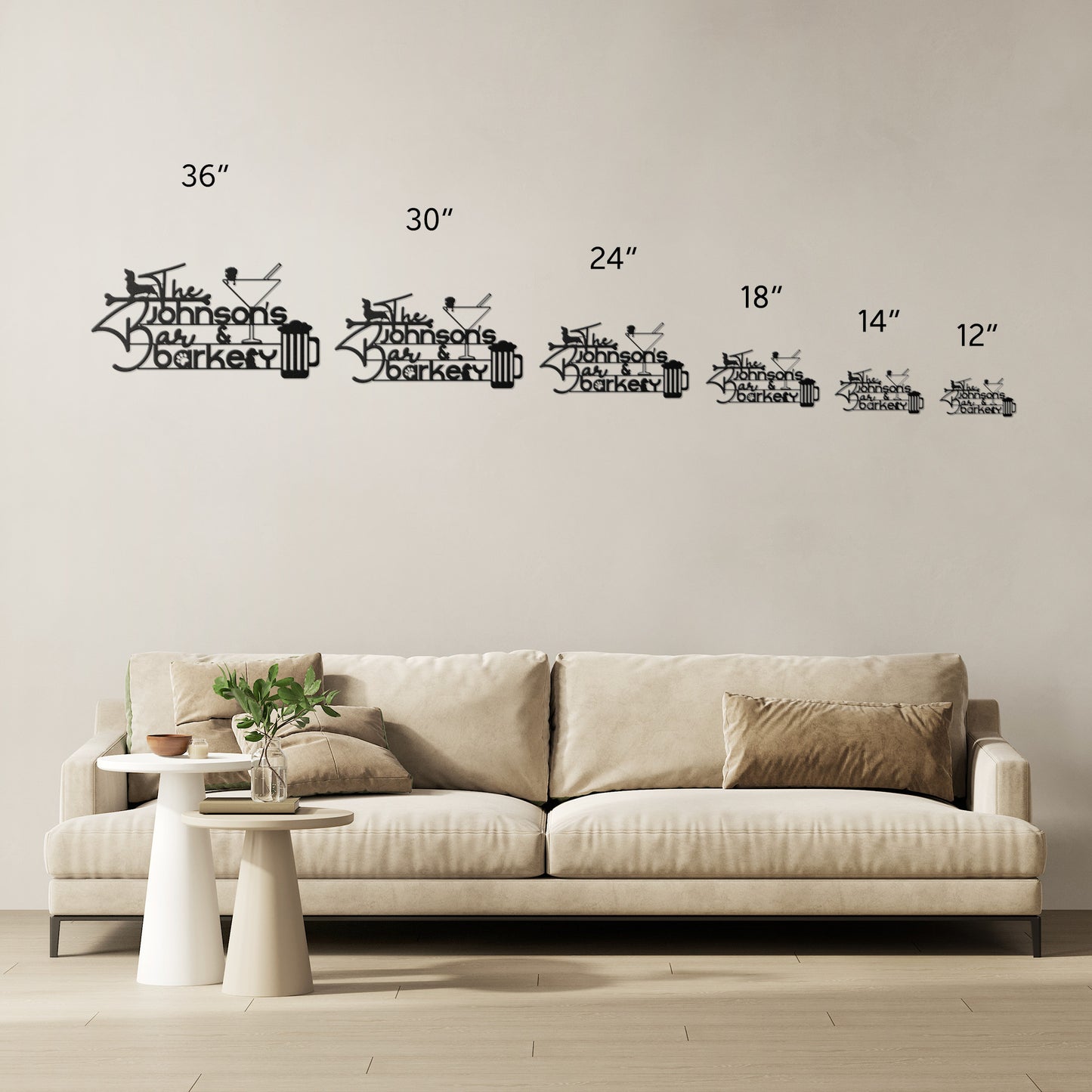 the bar and barkery - steel bar wall art