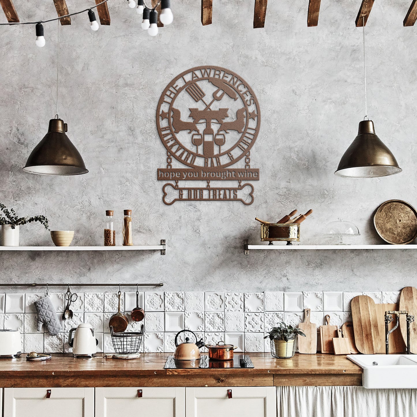 backyard bar & grill - custom steel wall art