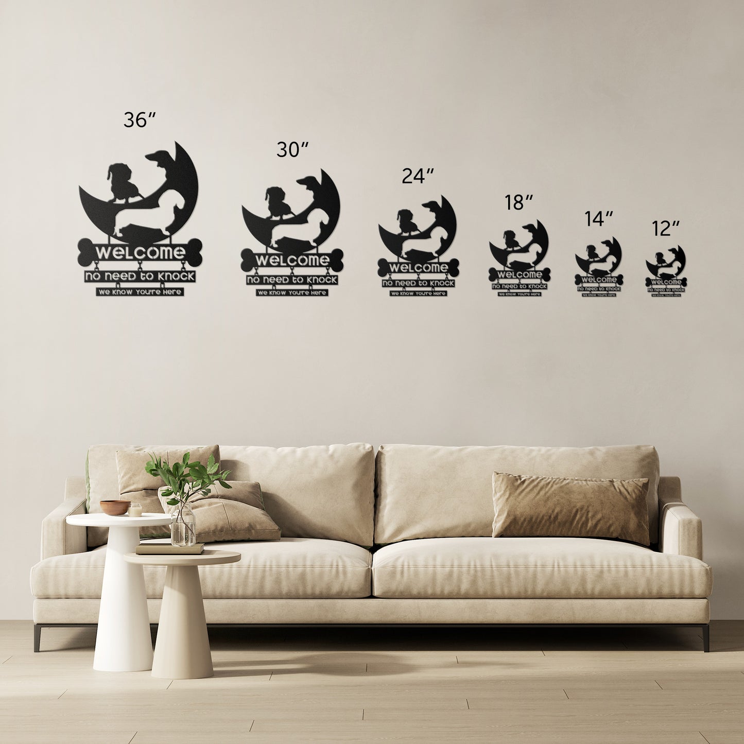 welcome hoomans - steel wall art