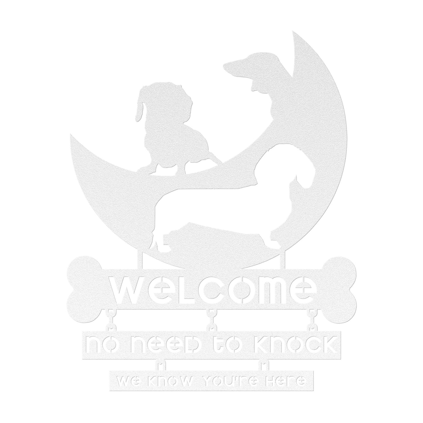 welcome hoomans - steel wall art