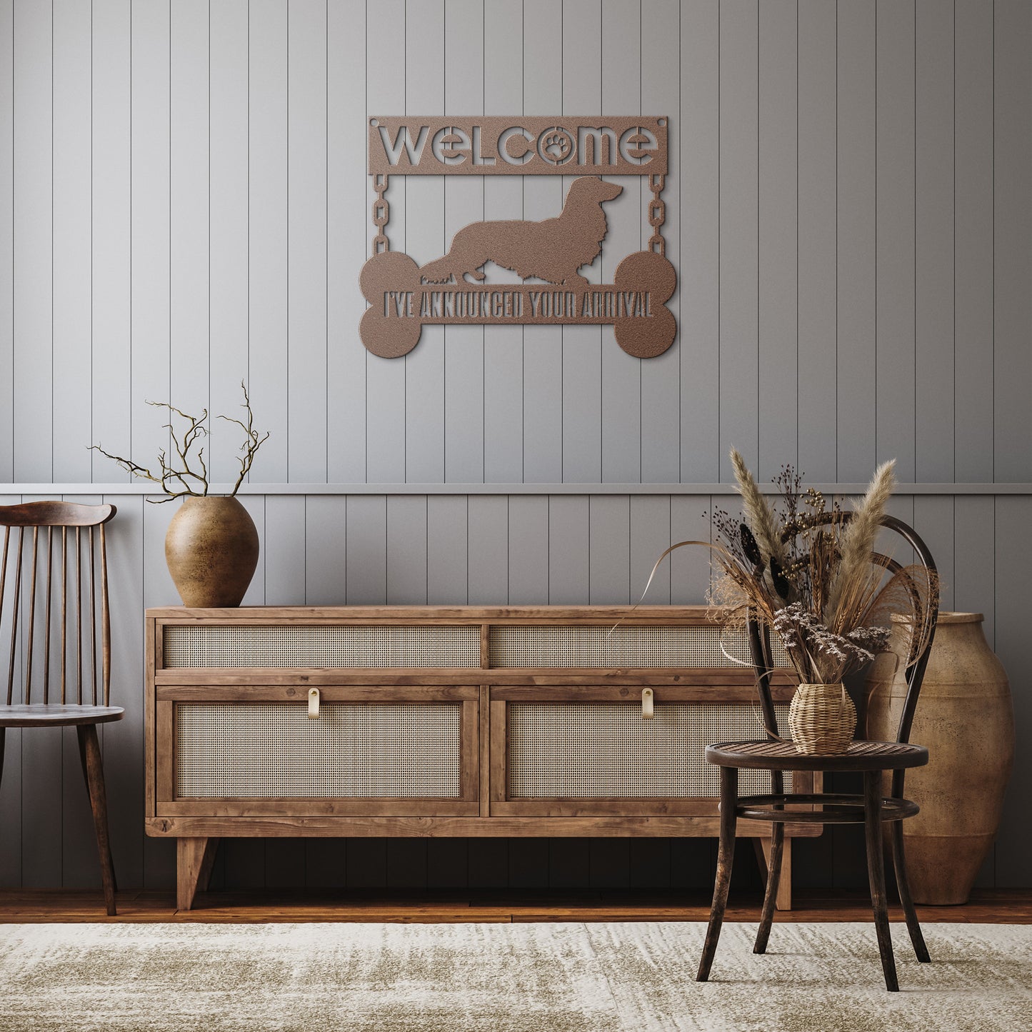 welcome, i've announced you - steel wall art
