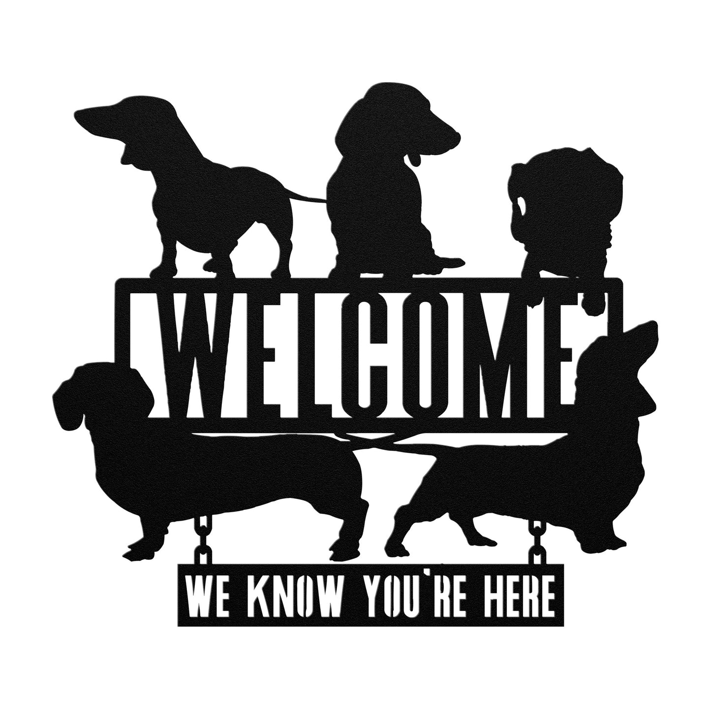 five weens walk into a bar - steel wall art