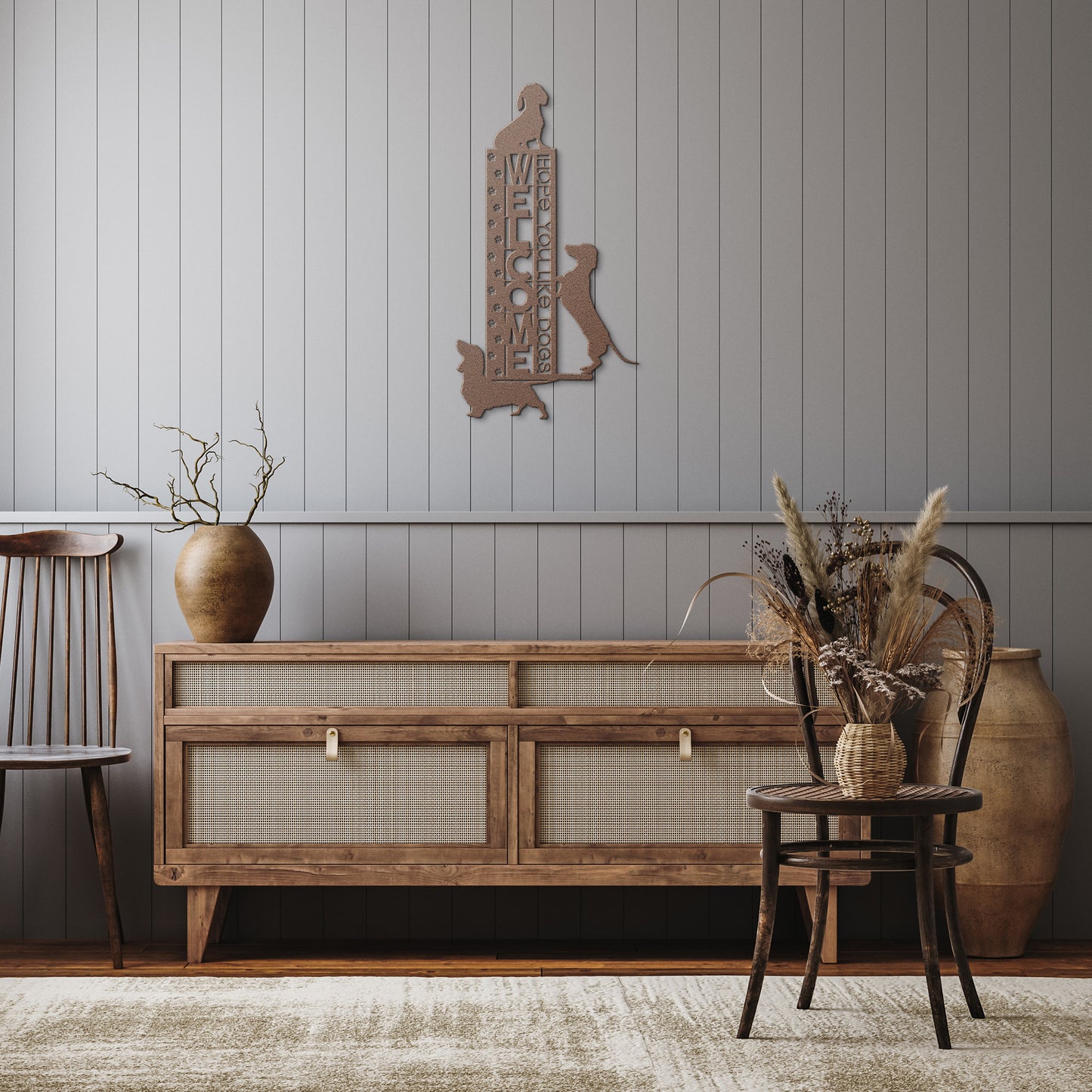 hope you like dogs - steel wall art