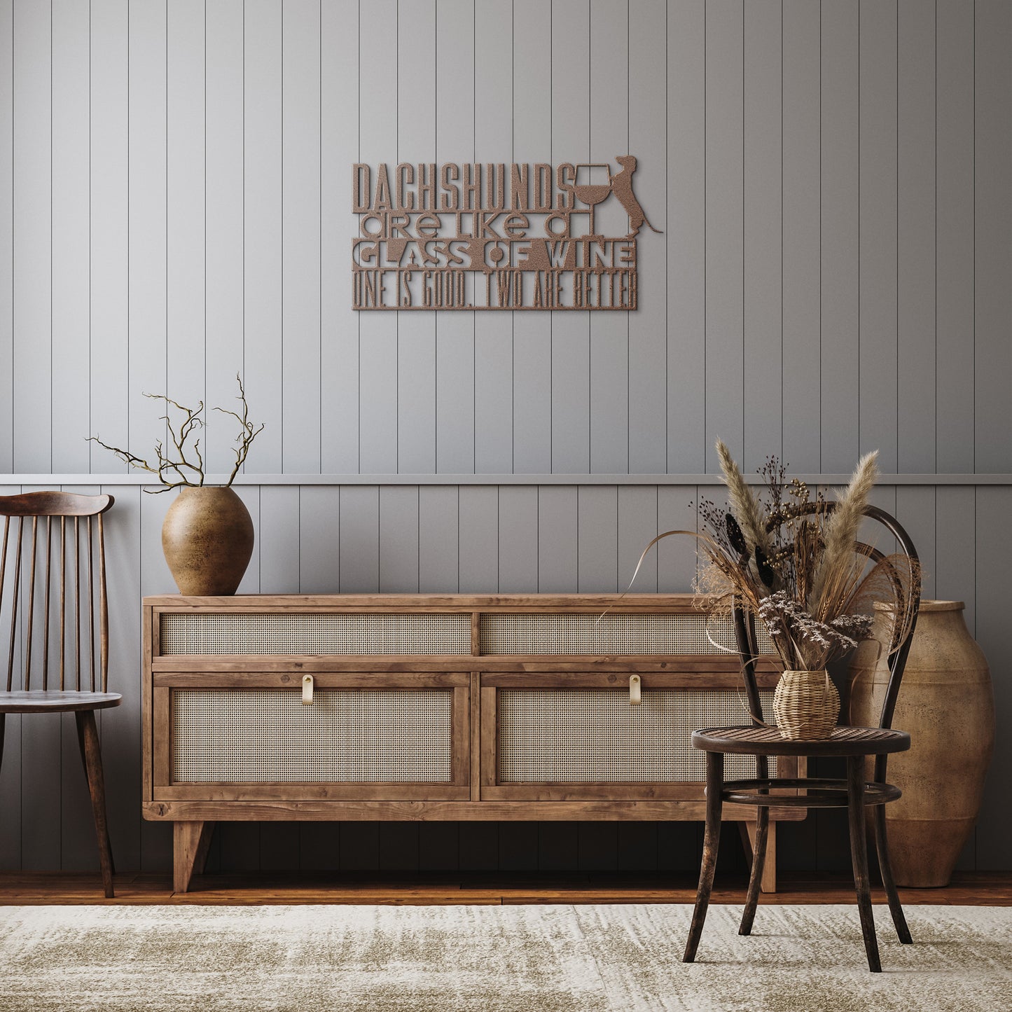wine + weens - funny steel wall art