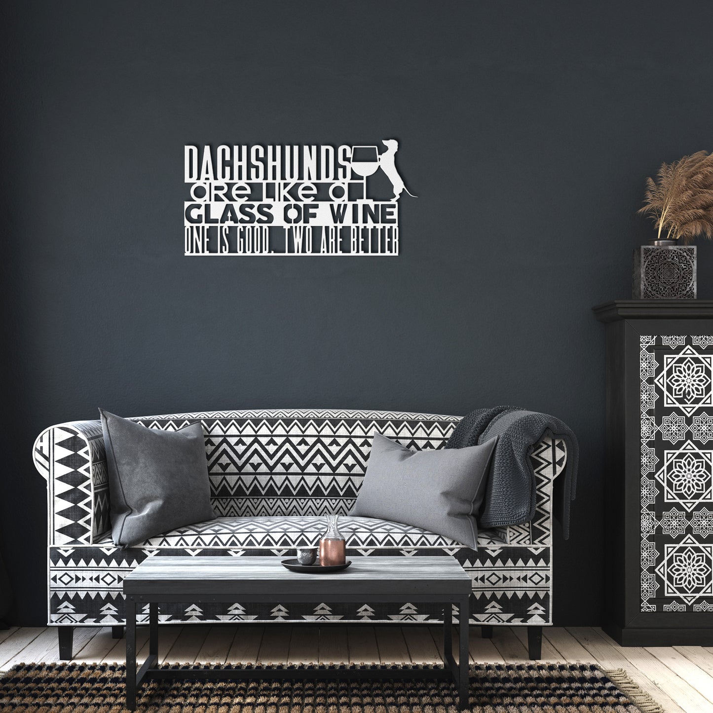 wine + weens - funny steel wall art