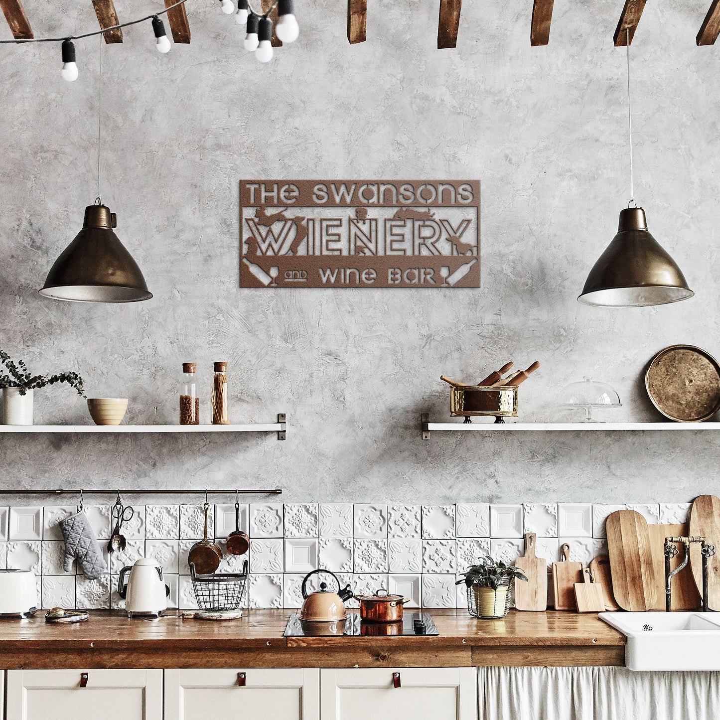 wienery and wine bar - custom bar wall art