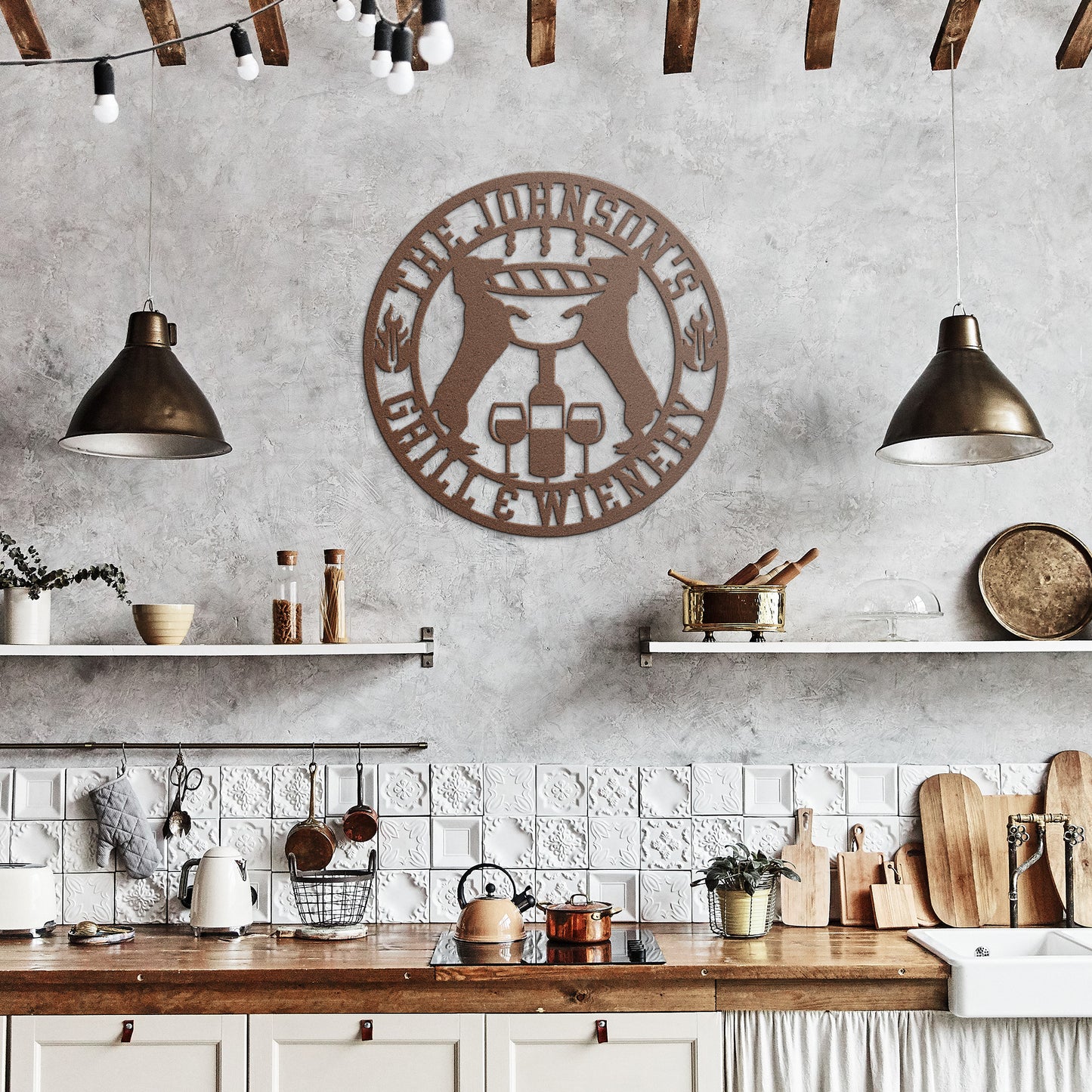 grill & wienery - custom steel wall art