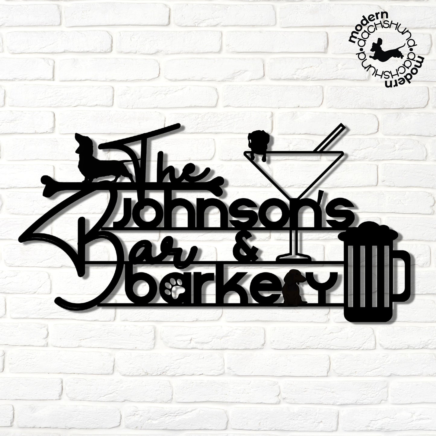 the bar and barkery - steel bar wall art