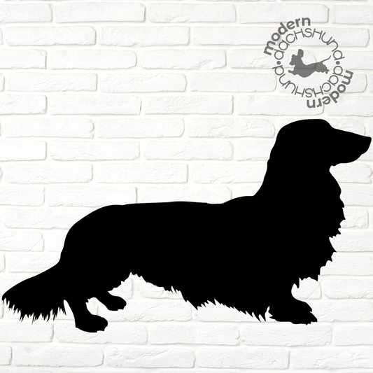 Elegant Long Hair Dachshund Steel Sign