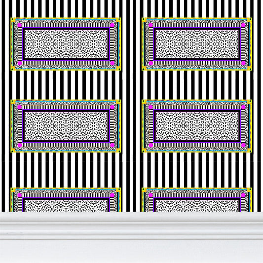 whimsical ween striped wallpaper