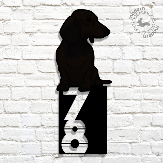 dachshund sage - steel street number