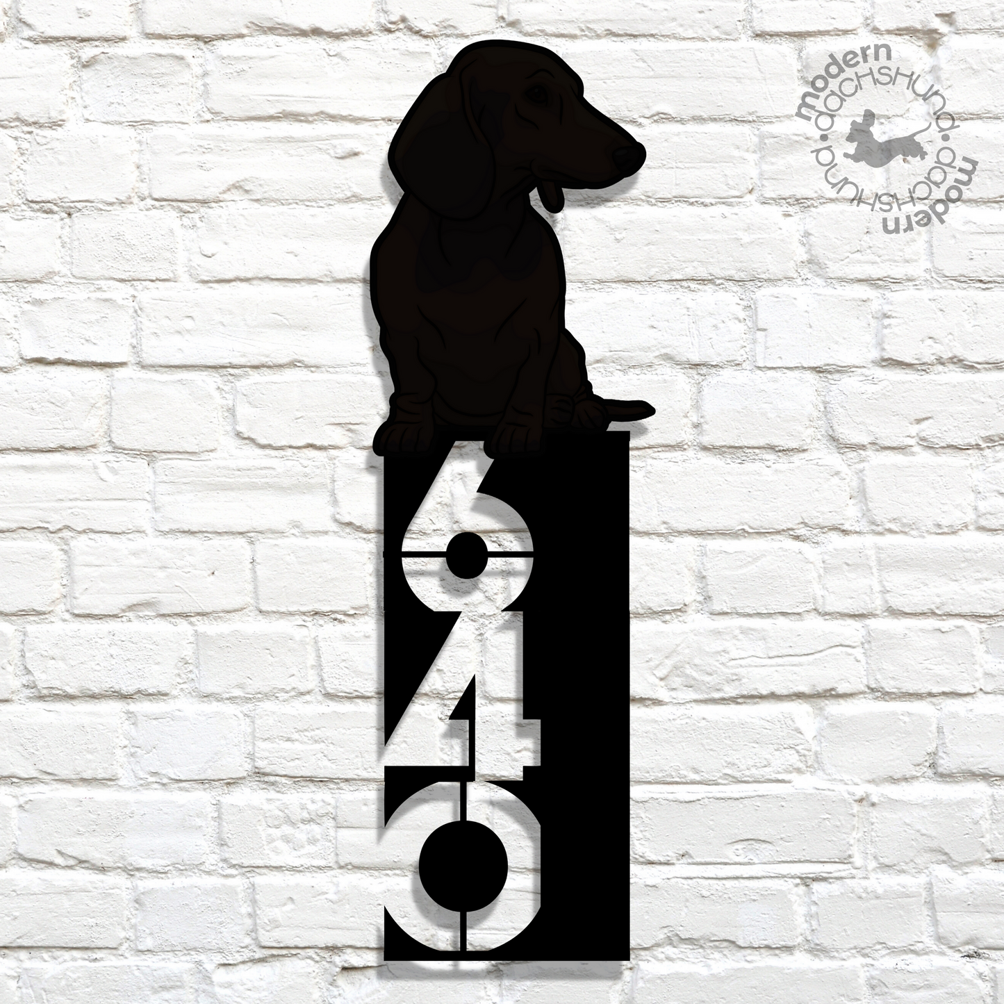 dachshund sage - steel street number