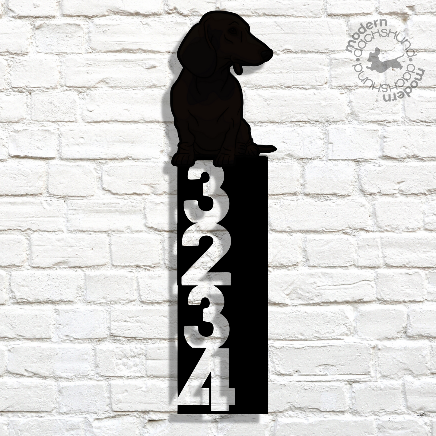 dachshund sage - steel street number