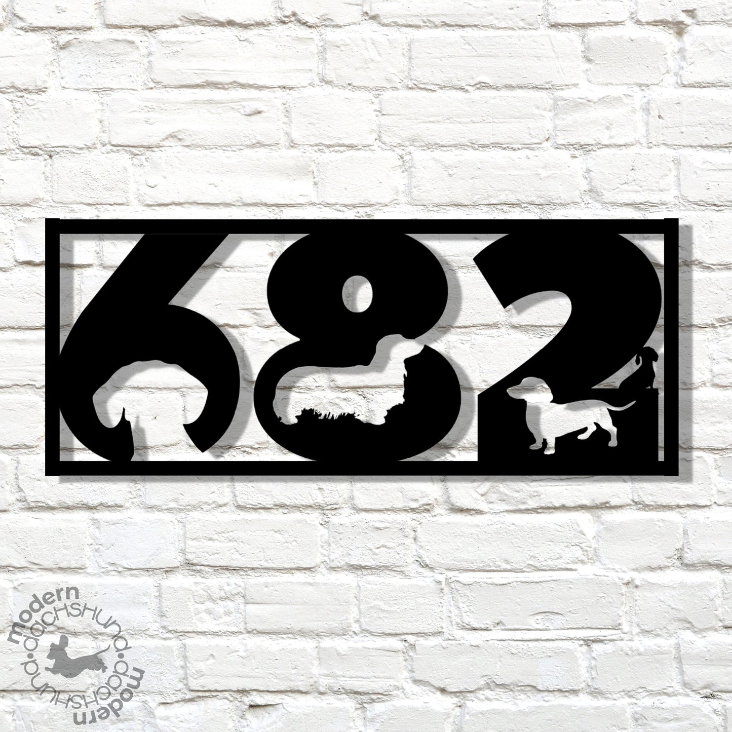 dachshunds everywhere - custom steel address numbers