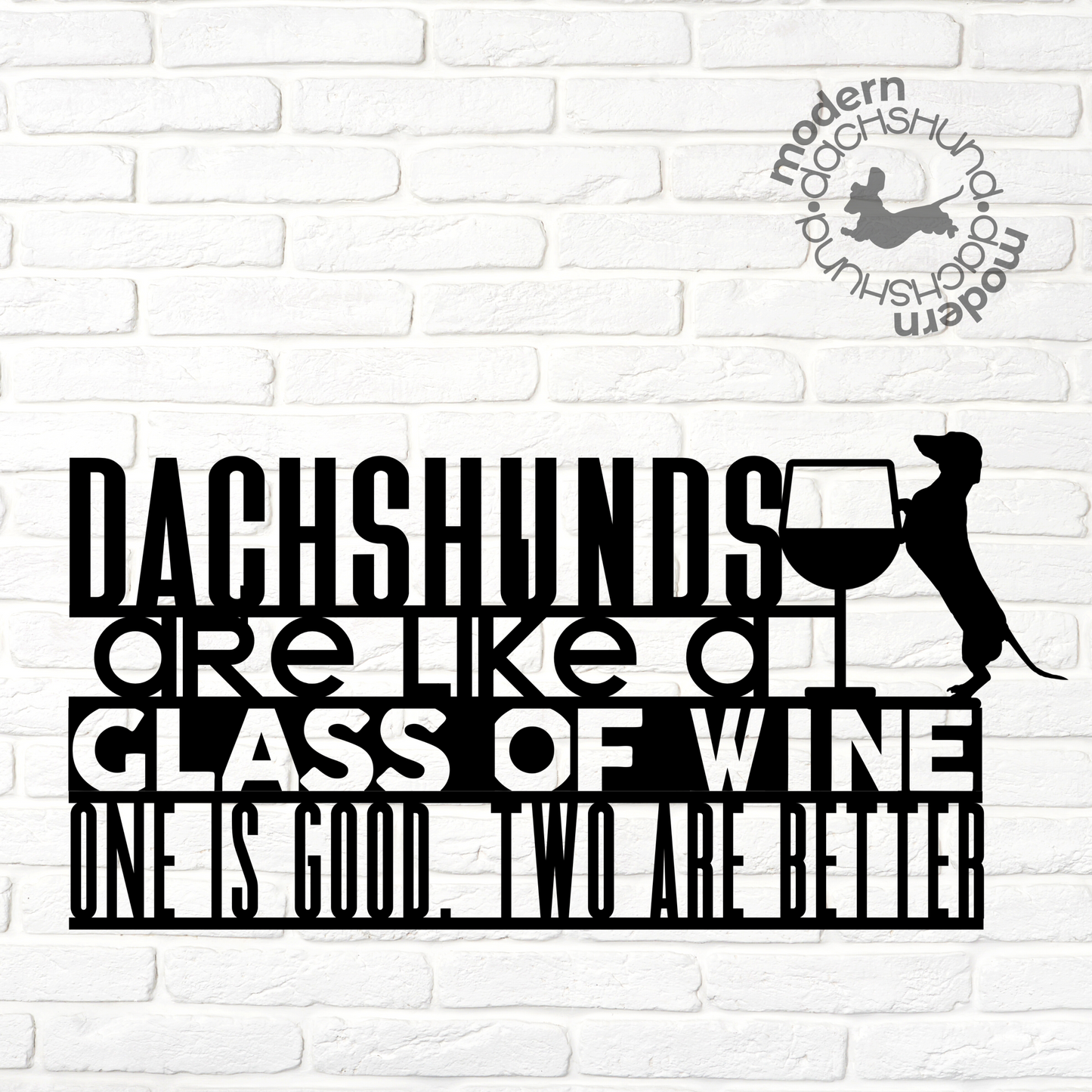 wine + weens - funny steel wall art