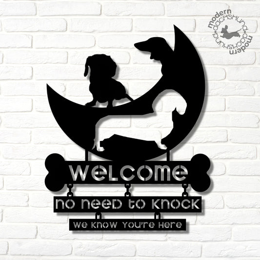 welcome hoomans - steel wall art