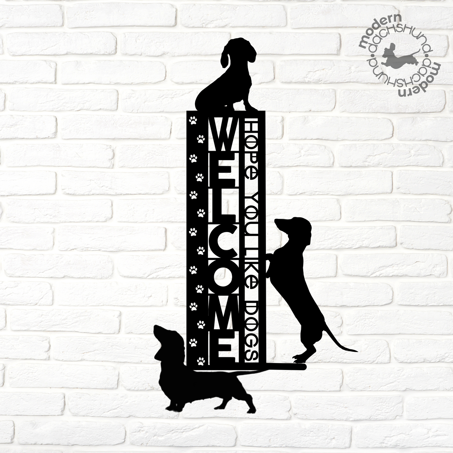 hope you like dogs - steel wall art